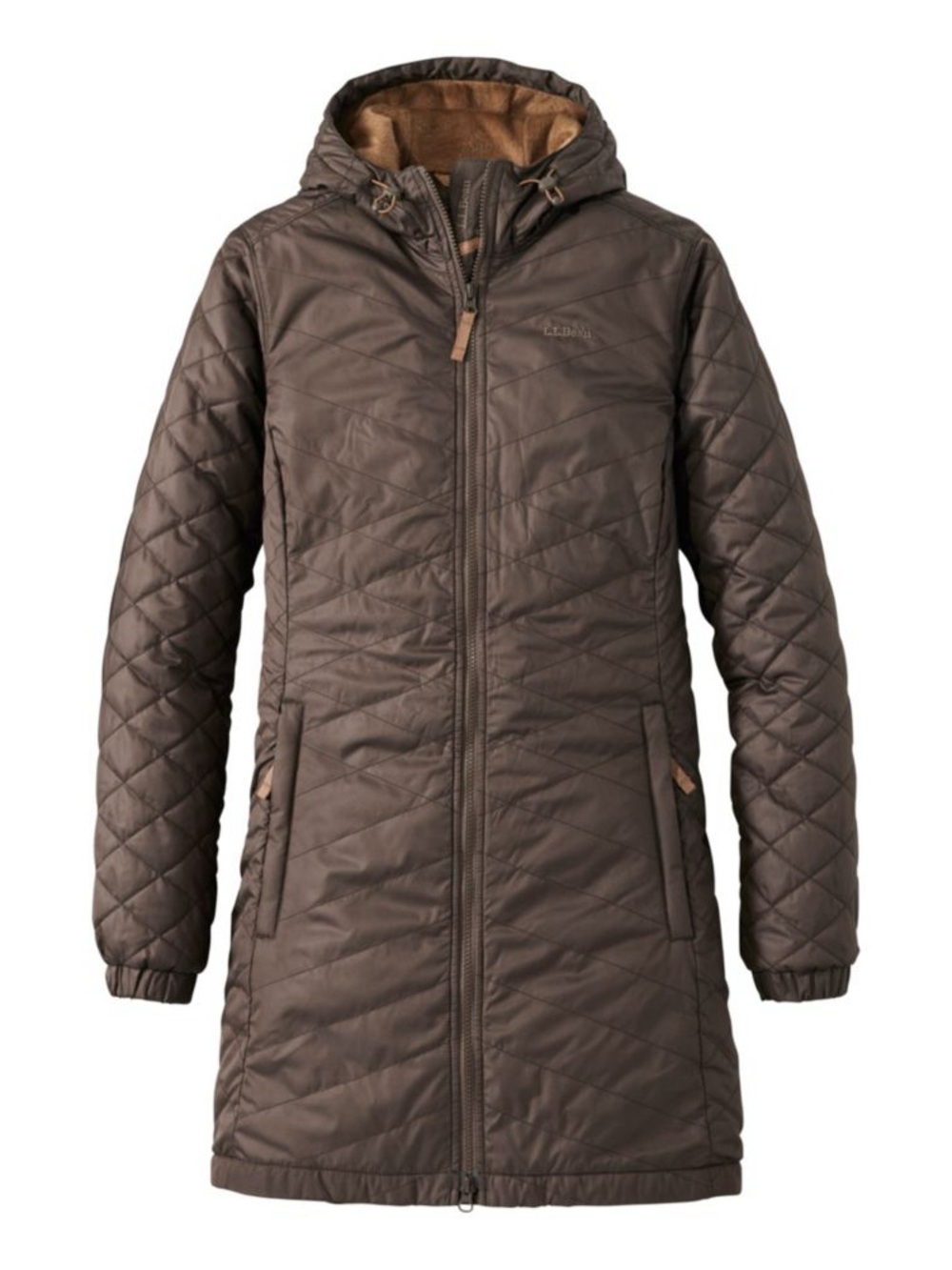 L. L. Bean Women's Fleece-Lined Primaloft Three Season Coat in brown size medium